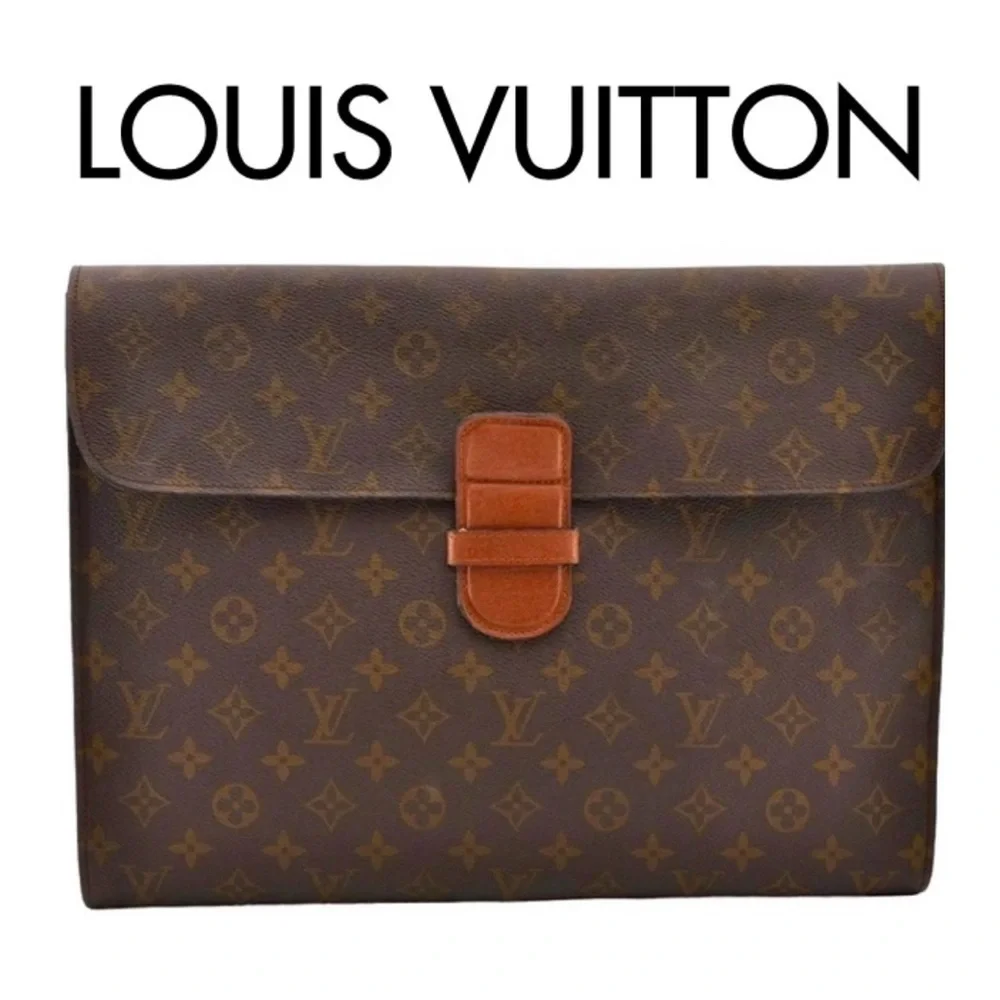 Louis Vuitton Monogram Poche Ministre Document Case Authentic Vintage 70s Model